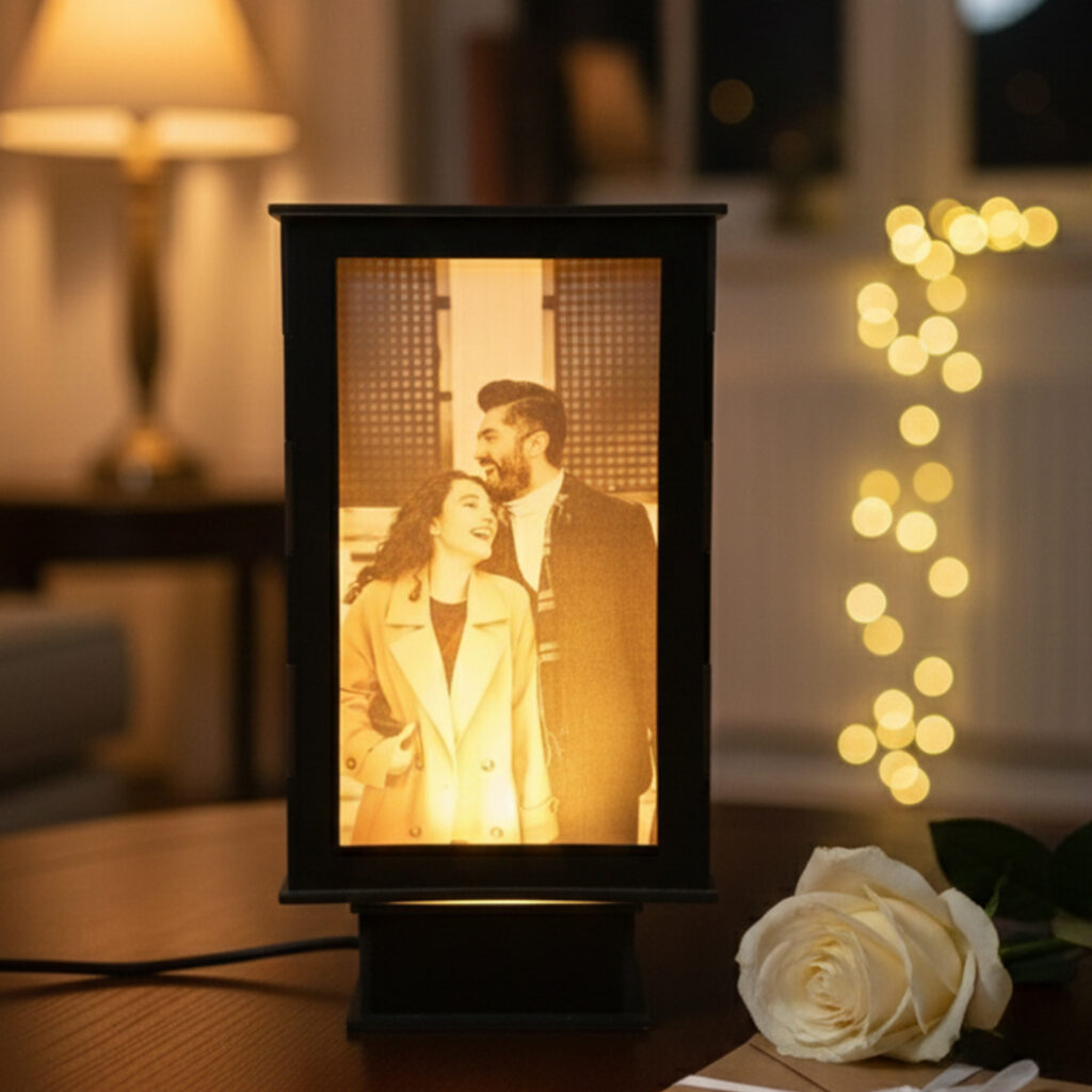 Personalized Rotating Photo Lamp with 5 Photos | 5×7 Inch